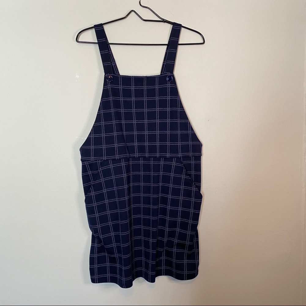 ❤️FINAL PRICE✨atmosphere blue and white overall plaid dress✨